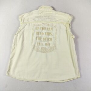 Bikers Edge Shirt Mens XL Yellow Cutoff Sleeveless Bike Rally Austin TX Route 66